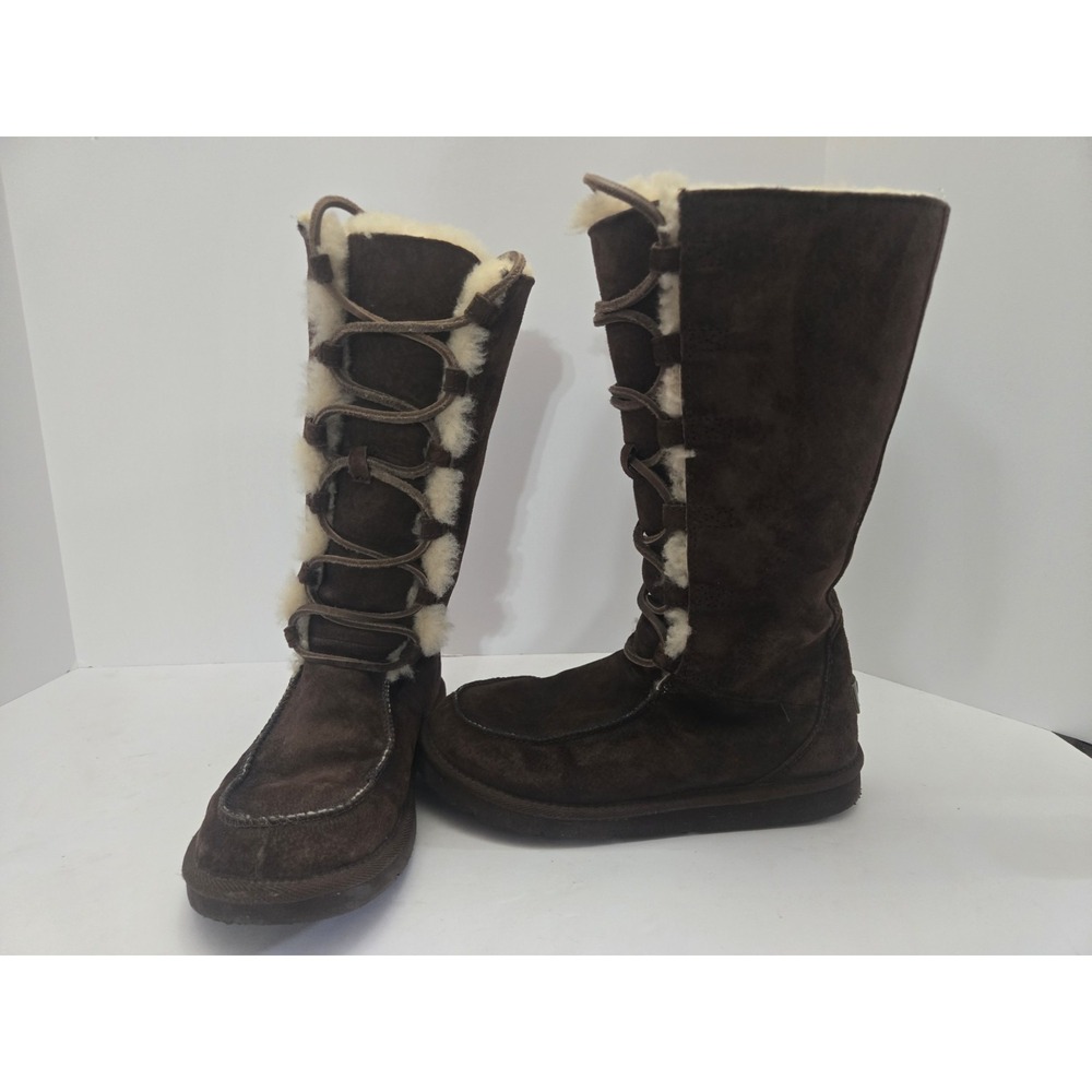Ugg Australia Uptown 5190 Winter Boots Womens 6 Brown‎ Shearling Lined Leather